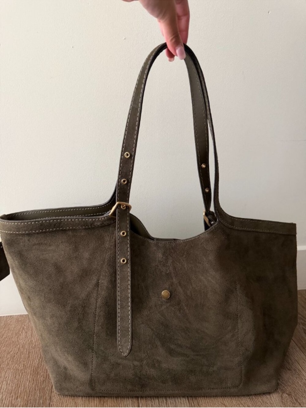 Coach Olive Suede Gramercy Tote 🫒 NWT - Picture 6 of 13
